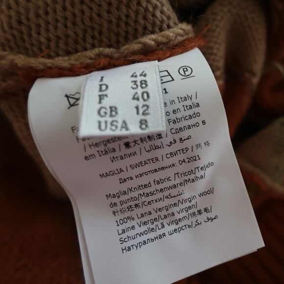 Alberta Ferretti Argyle Patterned Sweater In Orange Size 8 - Picture 6 of 10